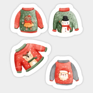 Ugliest Christmas Sweater Ever times four Sticker